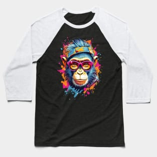 Cool Monkey in Sunglasses Baseball T-Shirt